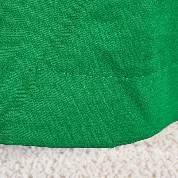 GLAM Ruffled Crew Neck Blouse Flutter Sleeve Chic Emerald Green Boutique NWT - Picture 5 of 7